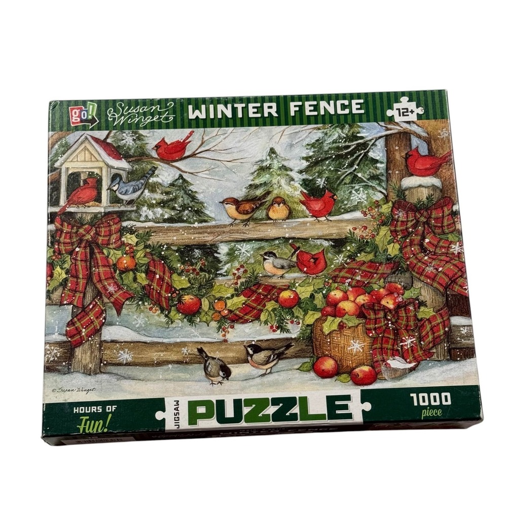 Go! Games Winter Fence Susan Winget 1000 Pieces Puzzle UNCOUNTED